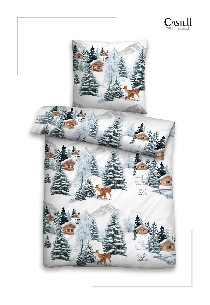 Castell Polycotton Biber Winterlandschaft – Taubenblau (0350367)