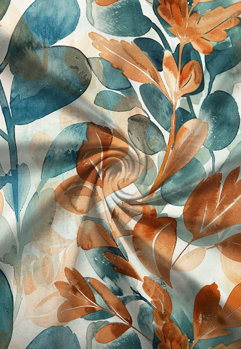 biberna Mako-Satin Bettwäsche Herbstblätter – Terra & Kitt (0617269)
