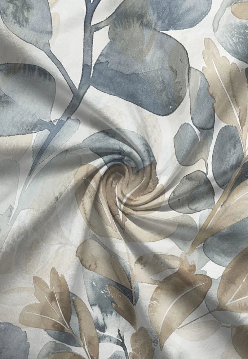 biberna Mako-Satin Bettwäsche Herbstblätter – Terra & Kitt (0617269)