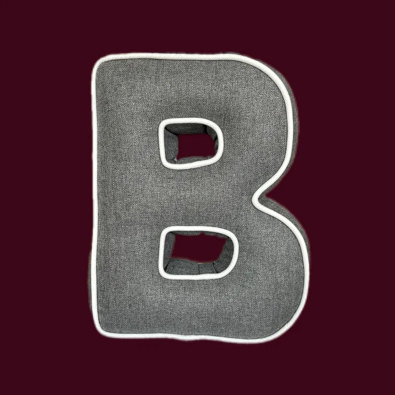 Buchstabenkissen HERRINGBONE | Grau