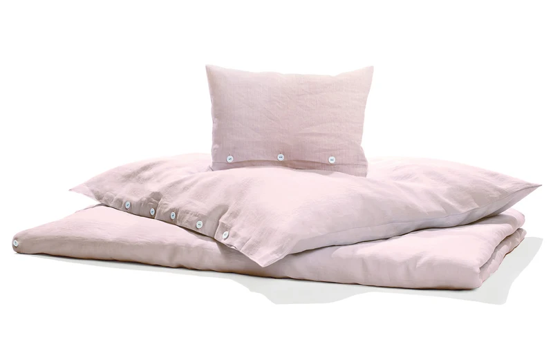 Bettwäsche Garngefärbtes Dreiviertel Leinen Rose