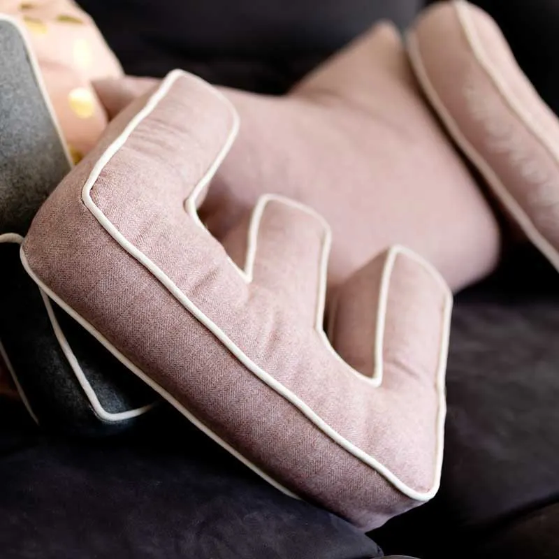 Buchstabenkissen HERRINGBONE | Rose