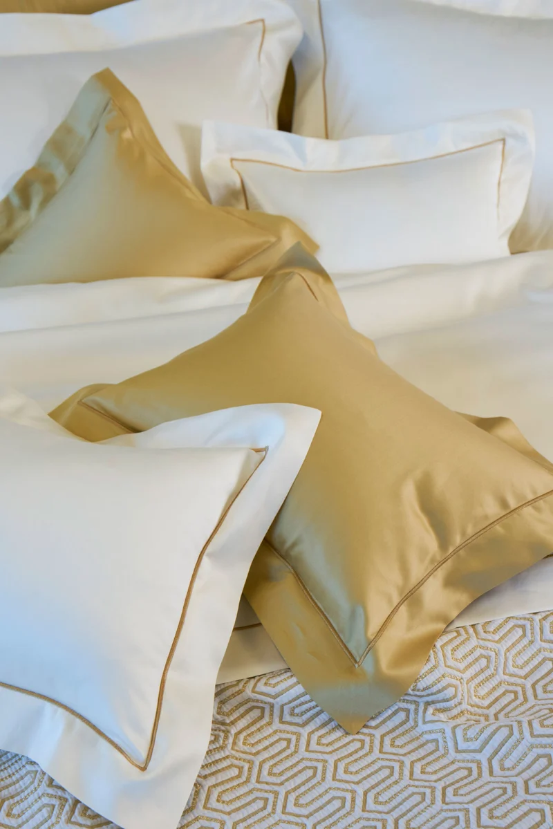 Satin Bettwäsche Giza Cotton "Bourdon" White Gold"