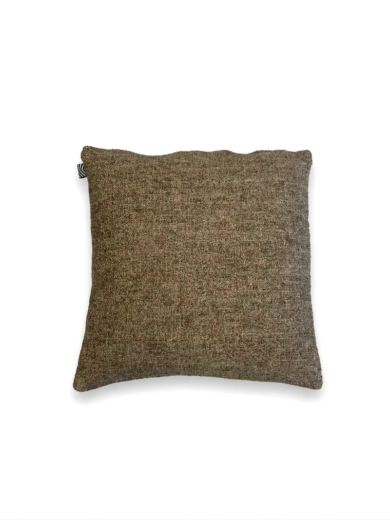 Coco Heavy Linen and Wool Cushion - 45 x 45 cm - Brown Green ( 028)