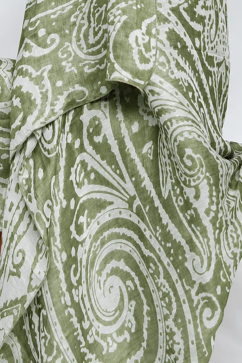 Sarong "Krishna" - Linen & Modal Yarn Dyed in Tea Green