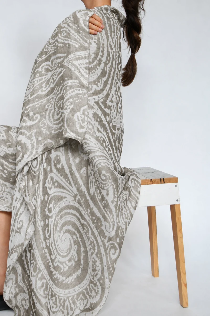 Sarong "Krishna" - Linen & Modal Yarn Dyed in Sand