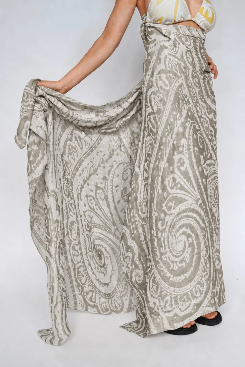 Sarong "Krishna" - Linen & Modal Yarn Dyed in Sand