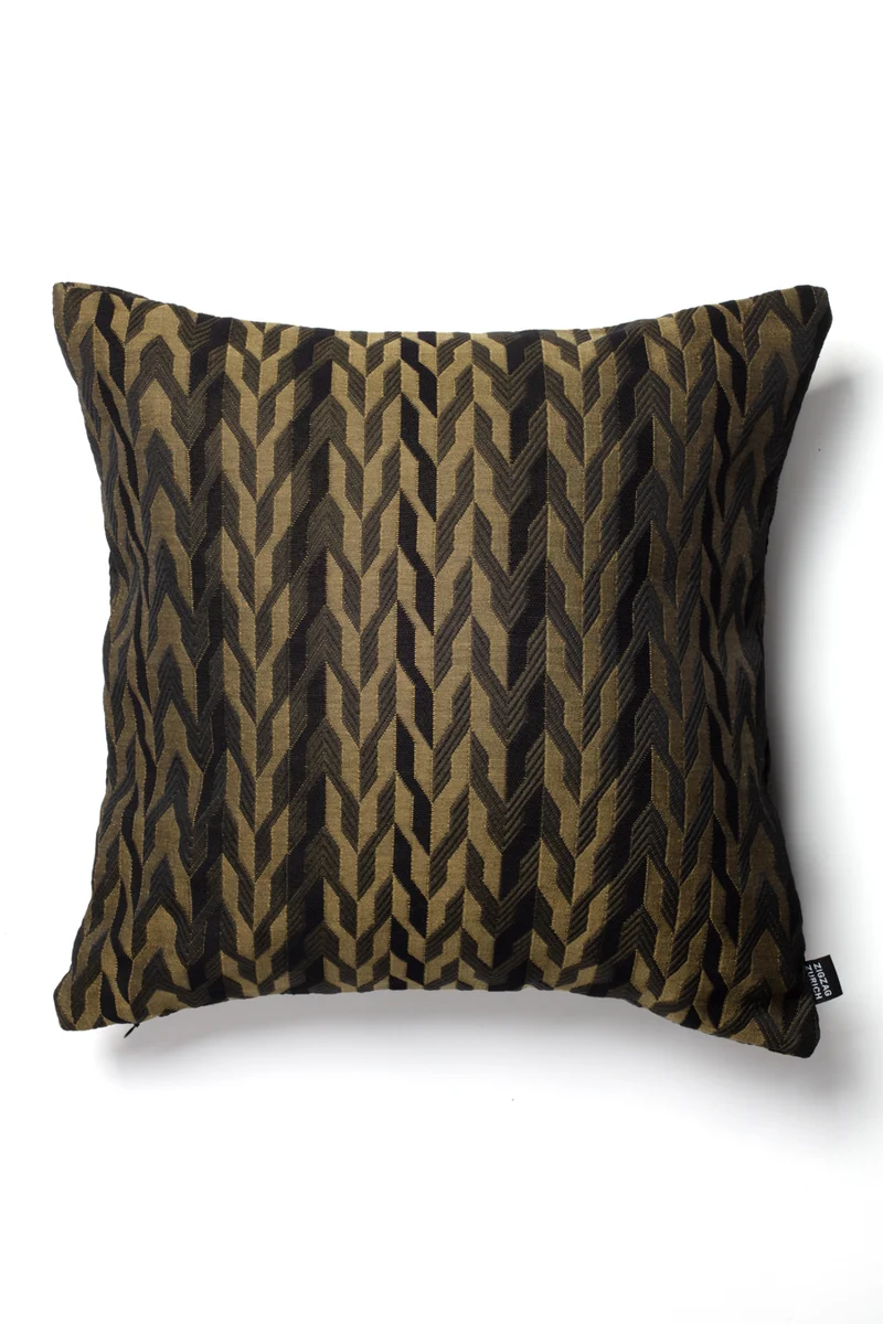 Two Tone Cushion "Zigzagino" - Gold