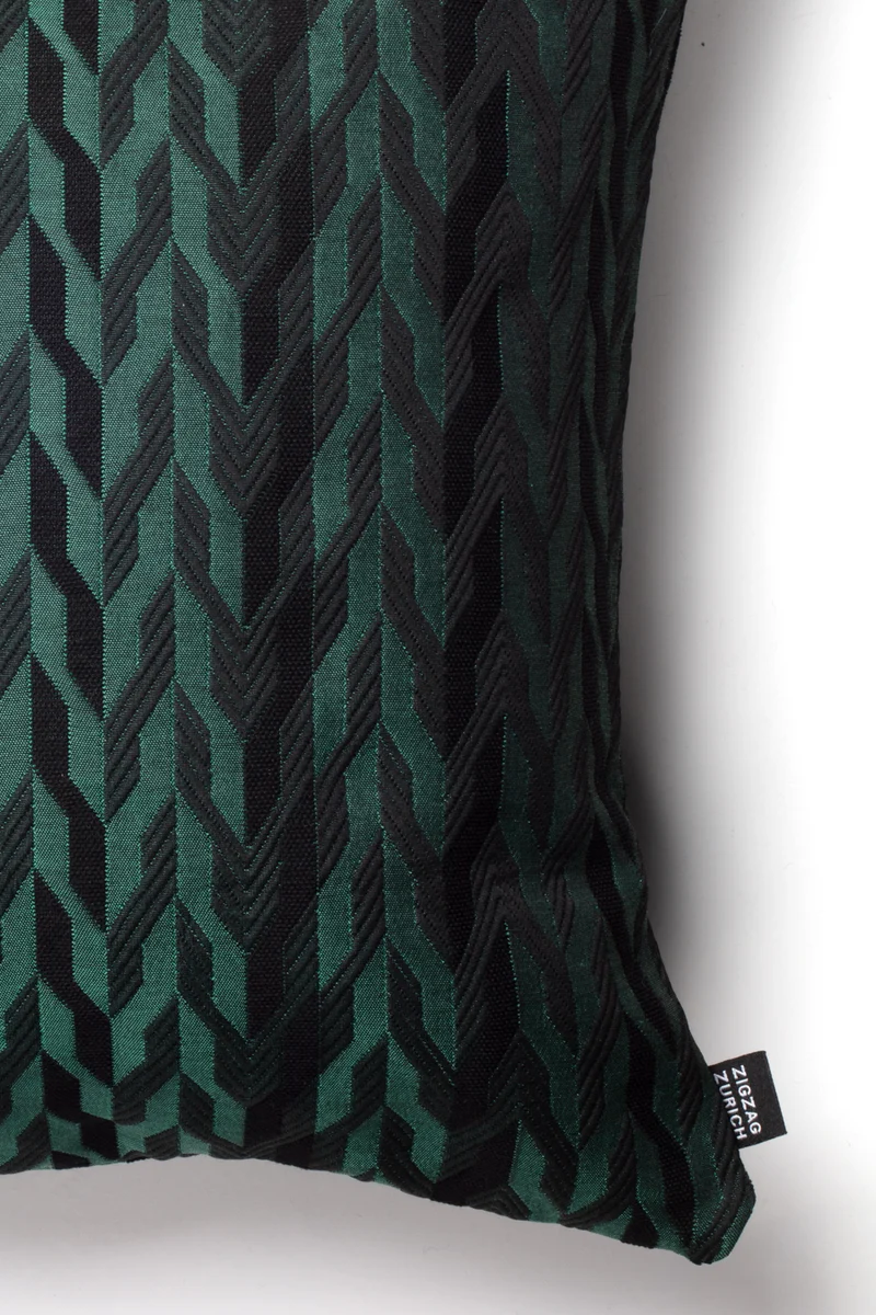 Two Tone Cushion "Zigzagino" - Emerald