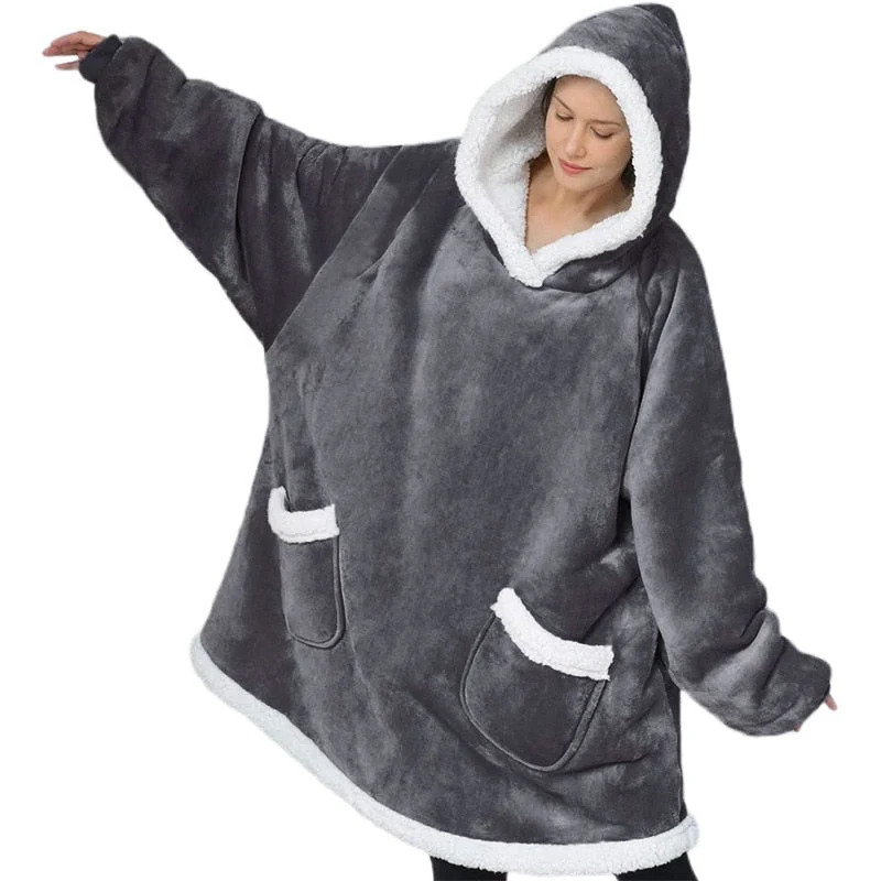 Fleece Decke mit Ärmeln Damen | Flauschige Kuscheldecke mit freien Händen für Sofa, Lesen und gemütliche Filmabende