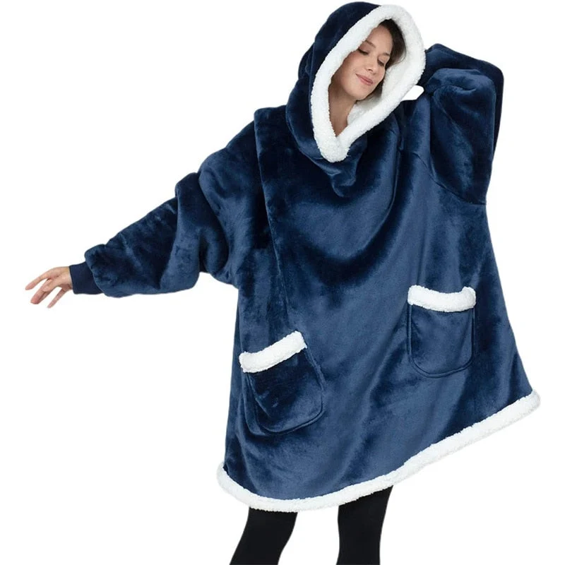 Fleece Decke mit Ärmeln Damen | Flauschige Kuscheldecke mit freien Händen für Sofa, Lesen und gemütliche Filmabende