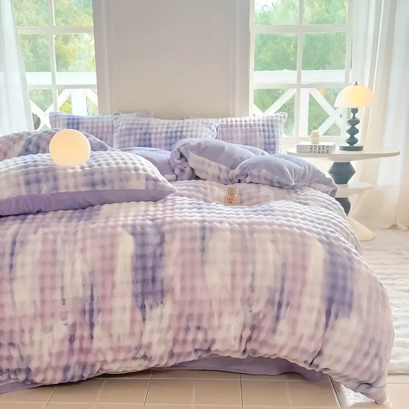 Plüsch Bettwäsche für Herbst & Winter | Wendbarer Bettbezug mit Kaninchenfell-Optik und weicher Milchvelours-Seite | Waschbar
