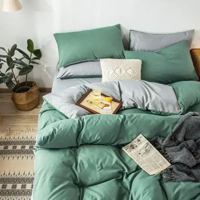 Wendbarer Bettdeckenbezug 200 × 230 cm | Weich und atmungsaktiv mit Reißverschluss und Eckenbändern | Waschbar bei 40 °C