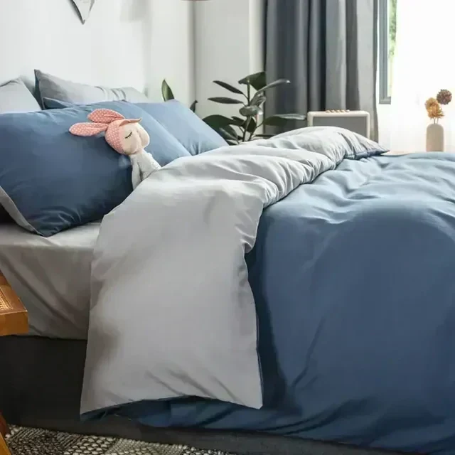 Wendbarer Bettdeckenbezug 200 × 230 cm | Weich und atmungsaktiv mit Reißverschluss und Eckenbändern | Waschbar bei 40 °C