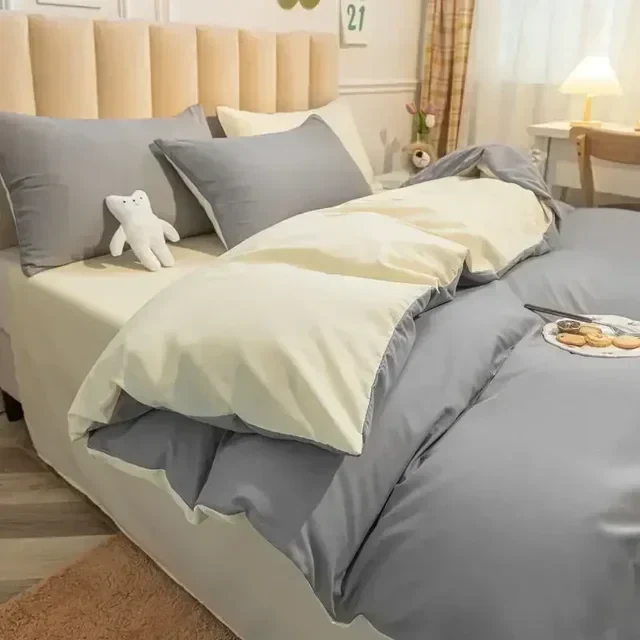 Wendbarer Bettdeckenbezug 200 × 230 cm | Weich und atmungsaktiv mit Reißverschluss und Eckenbändern | Waschbar bei 40 °C