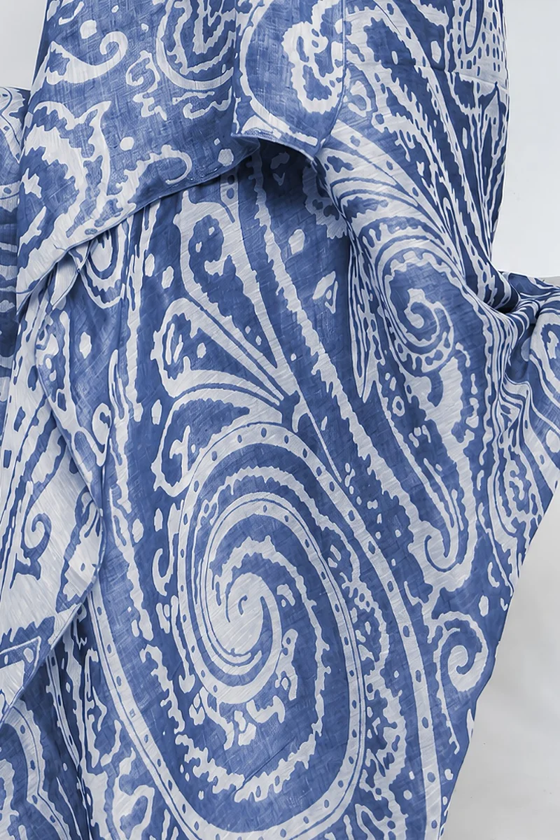 Sarong "Krishna" - Linen & Modal Yarn Dyed in Navy Blue