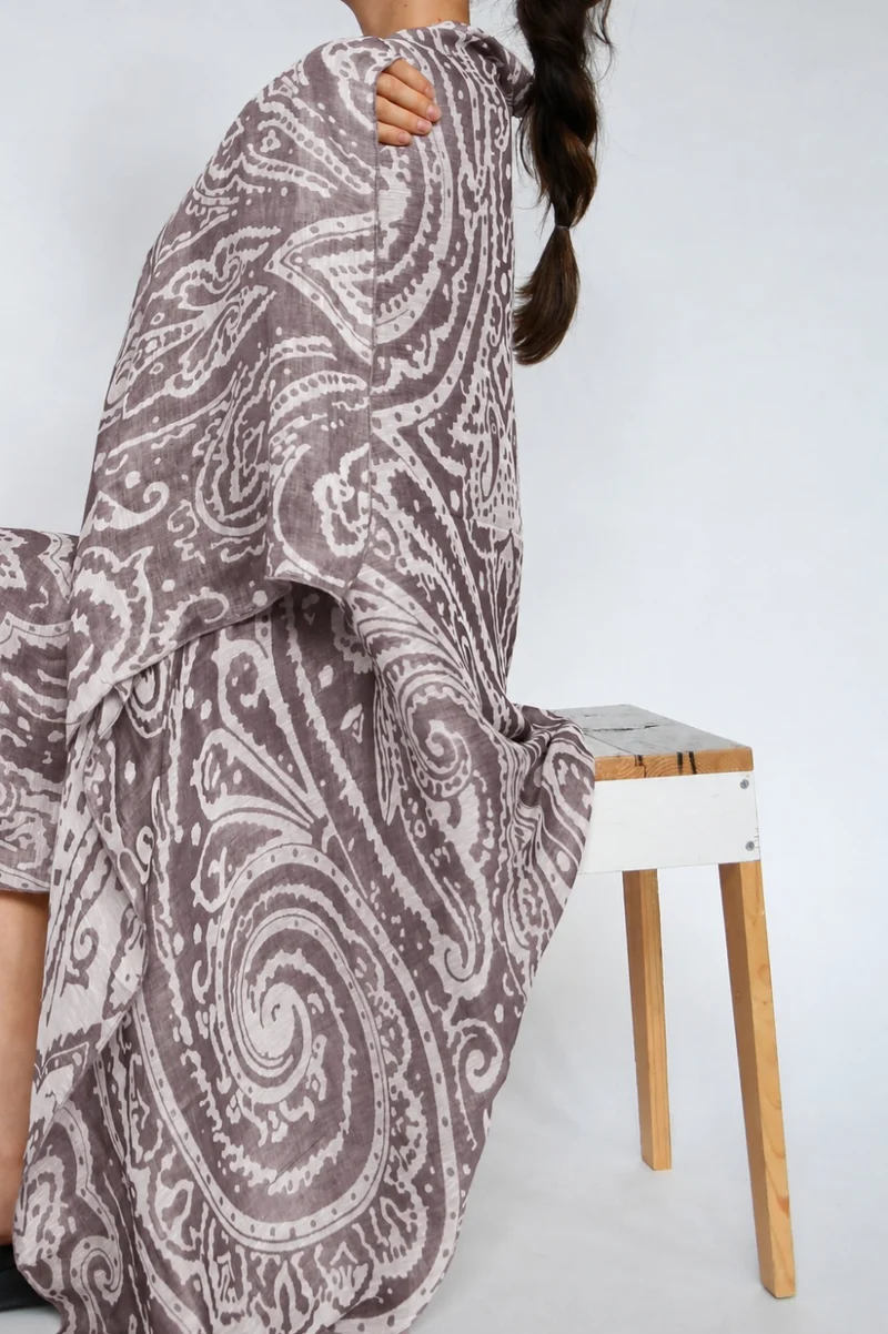 Sarong "Krishna" - Linen & Modal Yarn Dyed in Maroon