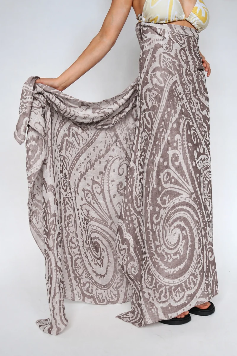 Sarong "Krishna" - Linen & Modal Yarn Dyed in Maroon