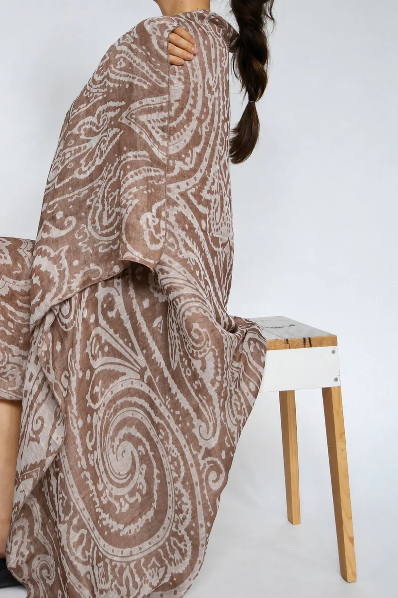 Sarong "Krishna" - Linen & Modal Yarn Dyed in Copper