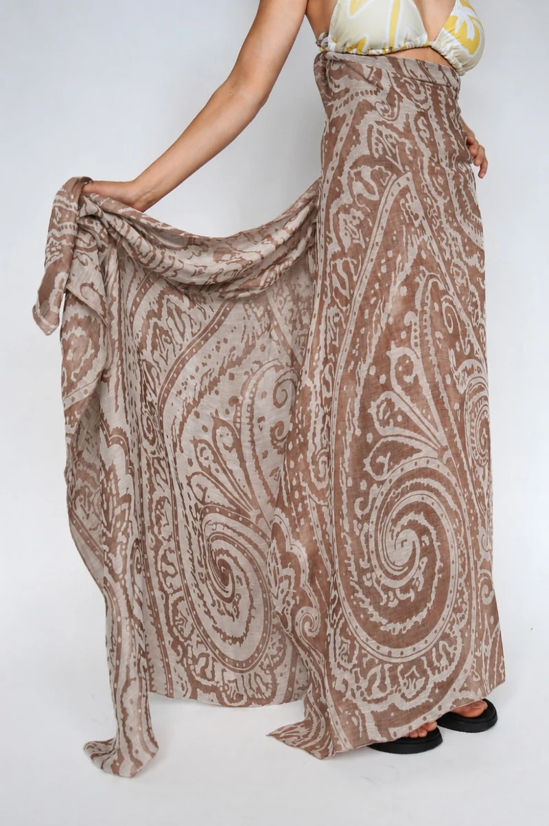 Sarong "Krishna" - Linen & Modal Yarn Dyed in Copper