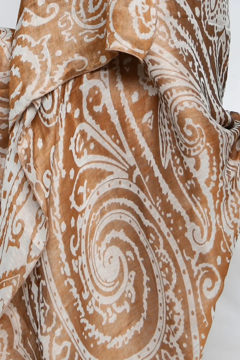 Sarong "Krishna" - Linen & Modal Yarn Dyed in Camel