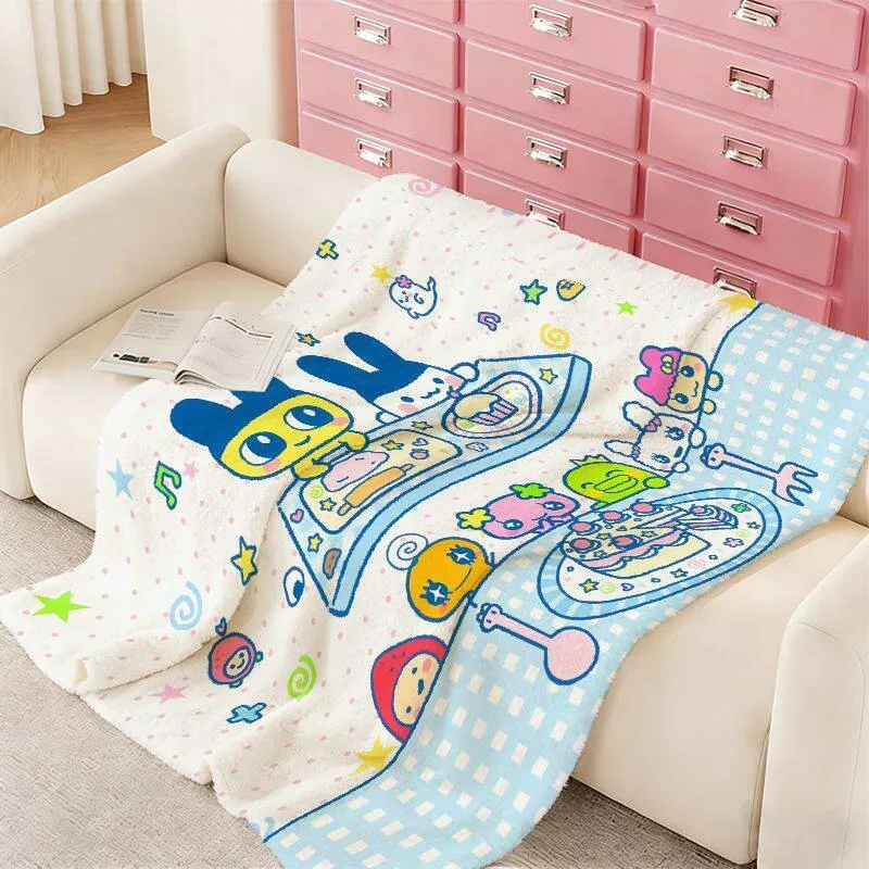 Cartoon Kuscheldecke | Weiche Plüschdecke mit verspieltem Cartoon-Muster für Sofa, Schlafzimmer, Filmabende und Kinder