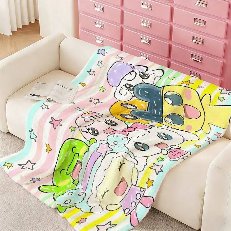 Cartoon Kuscheldecke | Weiche Plüschdecke mit verspieltem Cartoon-Muster für Sofa, Schlafzimmer, Filmabende und Kinder