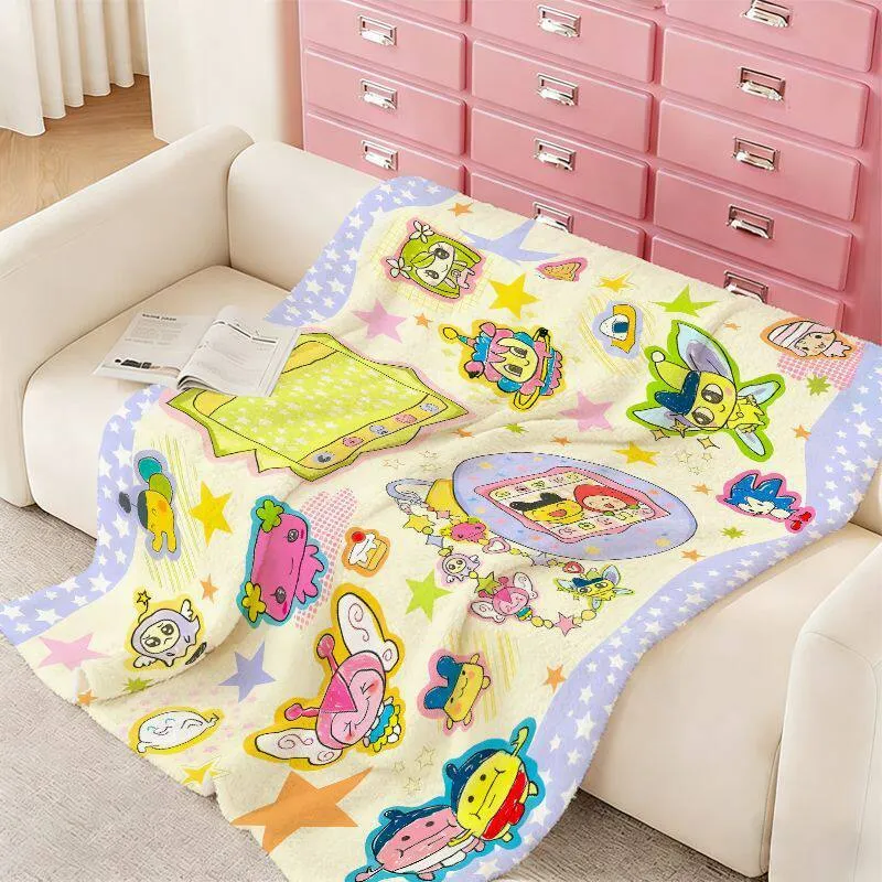 Cartoon Kuscheldecke | Weiche Plüschdecke mit verspieltem Cartoon-Muster für Sofa, Schlafzimmer, Filmabende und Kinder