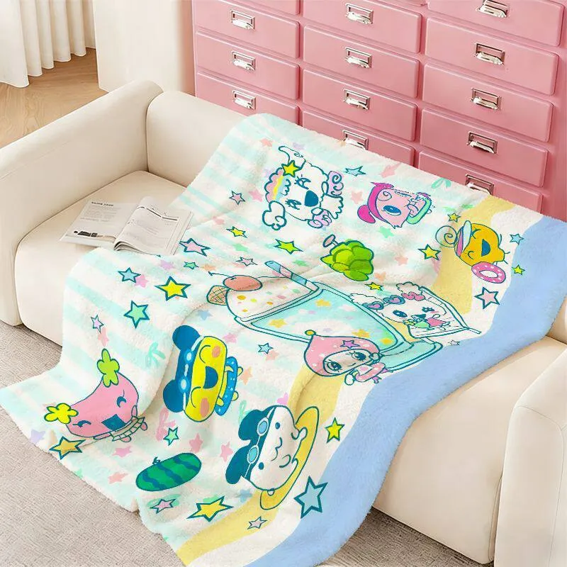 Cartoon Kuscheldecke | Weiche Plüschdecke mit verspieltem Cartoon-Muster für Sofa, Schlafzimmer, Filmabende und Kinder