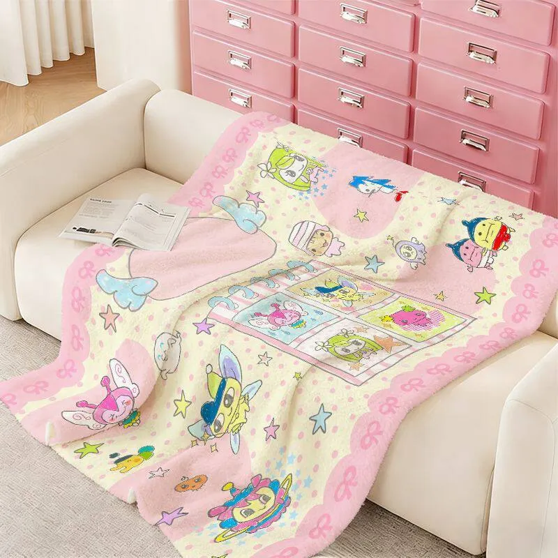 Cartoon Kuscheldecke | Weiche Plüschdecke mit verspieltem Cartoon-Muster für Sofa, Schlafzimmer, Filmabende und Kinder
