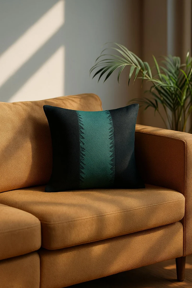 Indoor Outdoor Cushion "One Love" - Charcoal Petrol