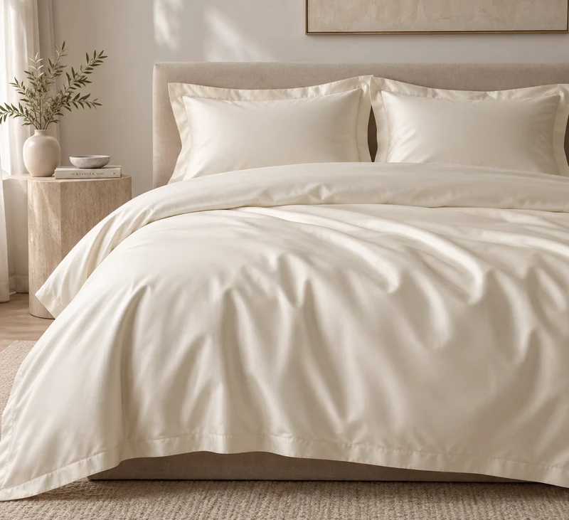 Satin Bettwäsche 430 TC "Suave Cream", Ägyptische Baumwolle