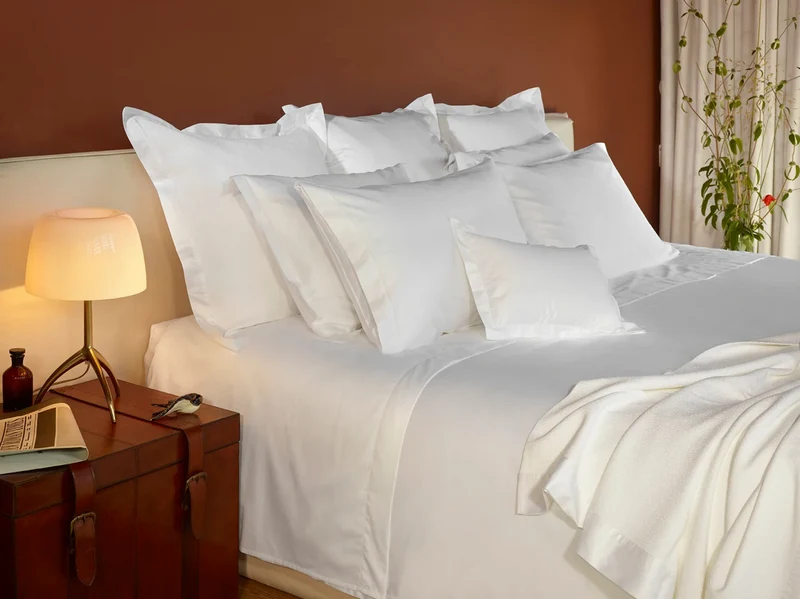 Satin Bettwäsche 430 TC "Suave White", Ägyptische Baumwolle