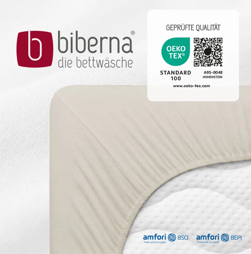 biberna Jersey-Elastic-Boxspring Spannbetttuch (0077640)