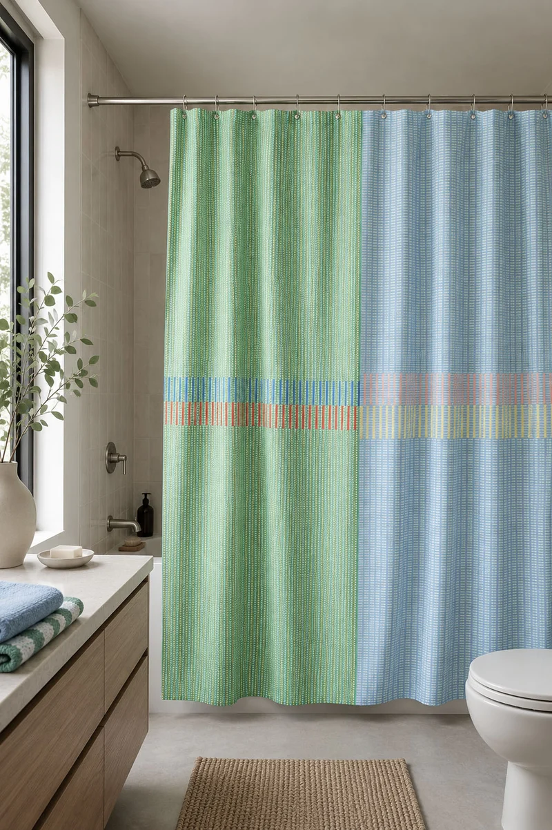 Artist Cotton Shower Curtain "RGB" by Christoffer Joergensen
