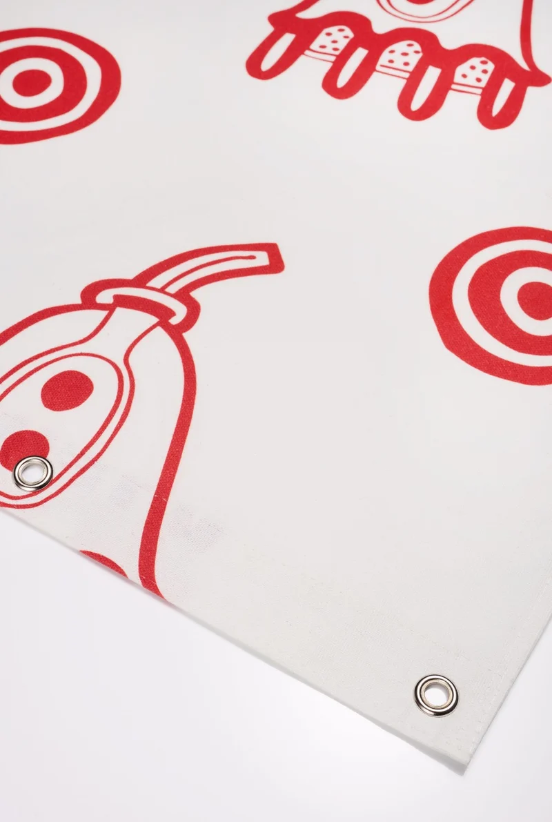 Artist Cotton Shower Curtain "Cosmic White" by Nathalie Du Pasquier & George Sowden