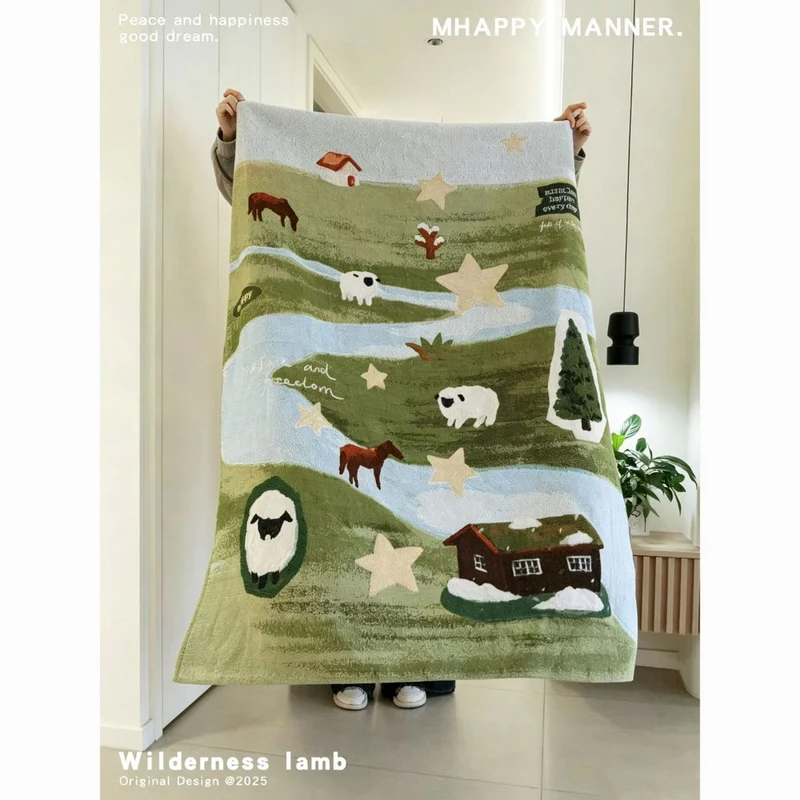 Dekorative Kuscheldecke | Weiche Wohndecke mit Tier-, Natur- und Sternenmotiv für Sofa, Bett und gemütliche Abende