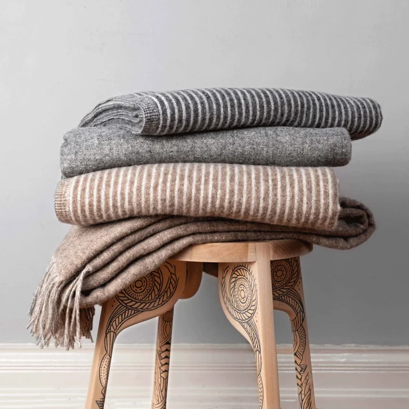 Merino Doubleface Decke Streifen