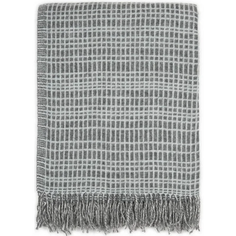 Merino Doubleface Decke mit Karo-Muster