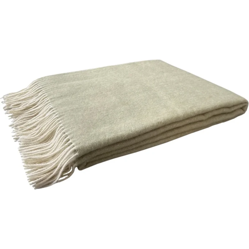 Merino Decke mit Fischgrät-Muster