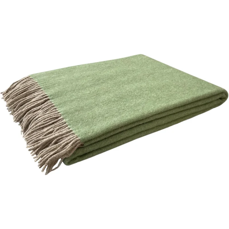 Merino Decke mit Fischgrät-Muster