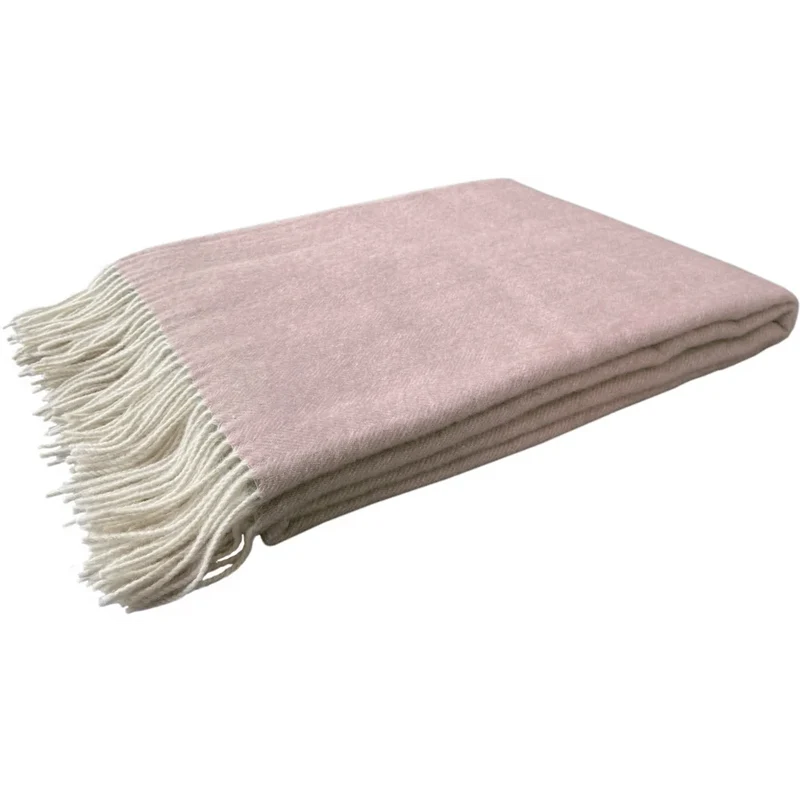 Merino Decke mit Fischgrät-Muster