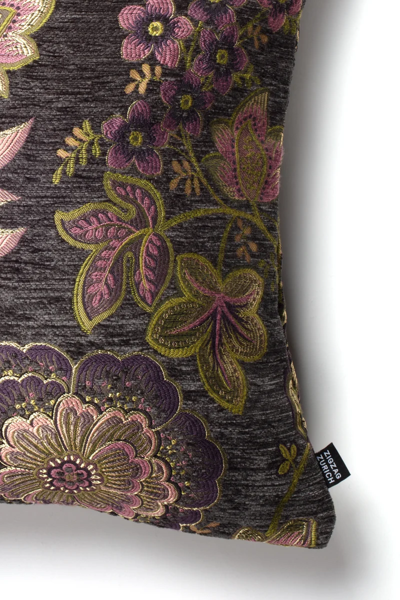 Floral Cushion "Botanica" - Grey