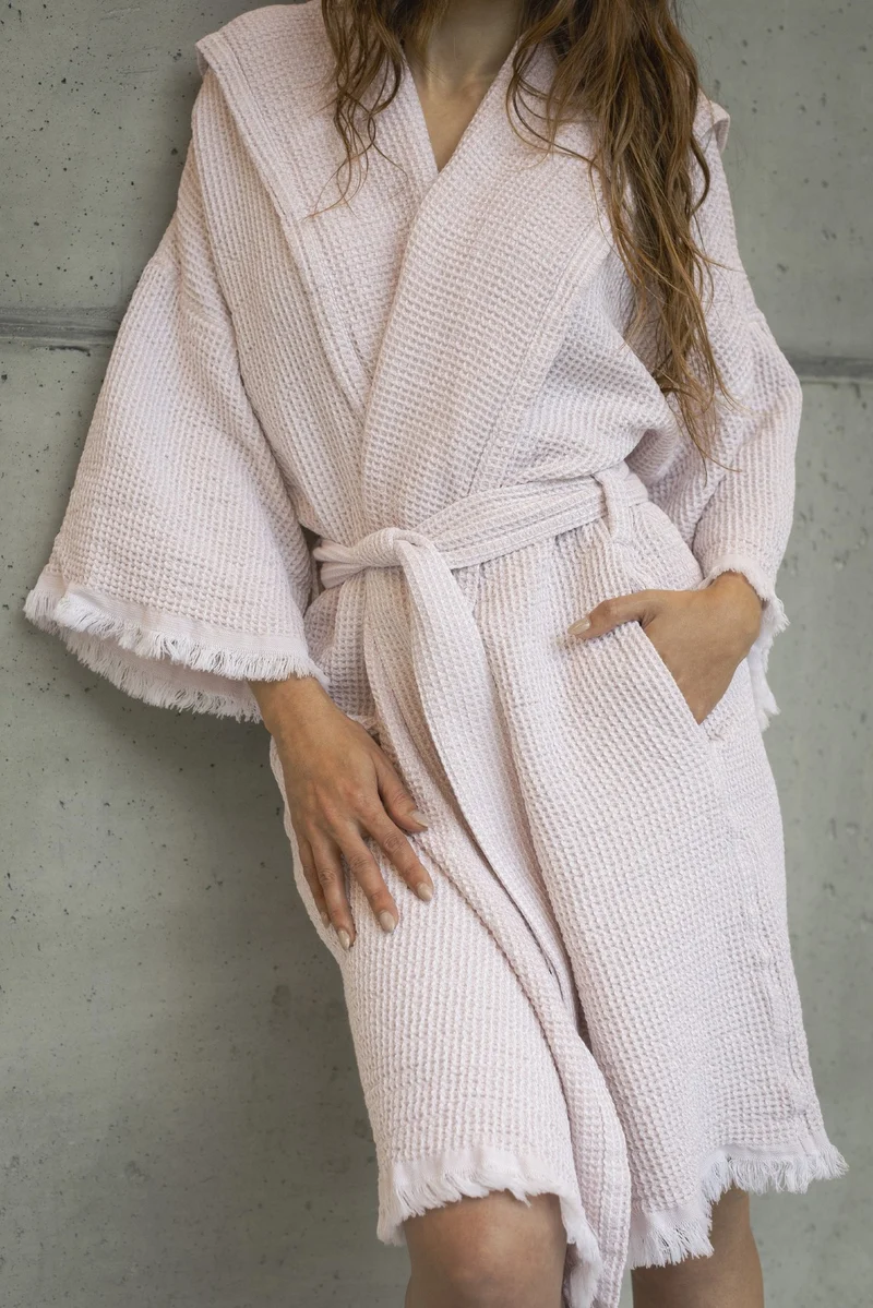 Pikee Bademantel "Bees" - Large / 770 Linen