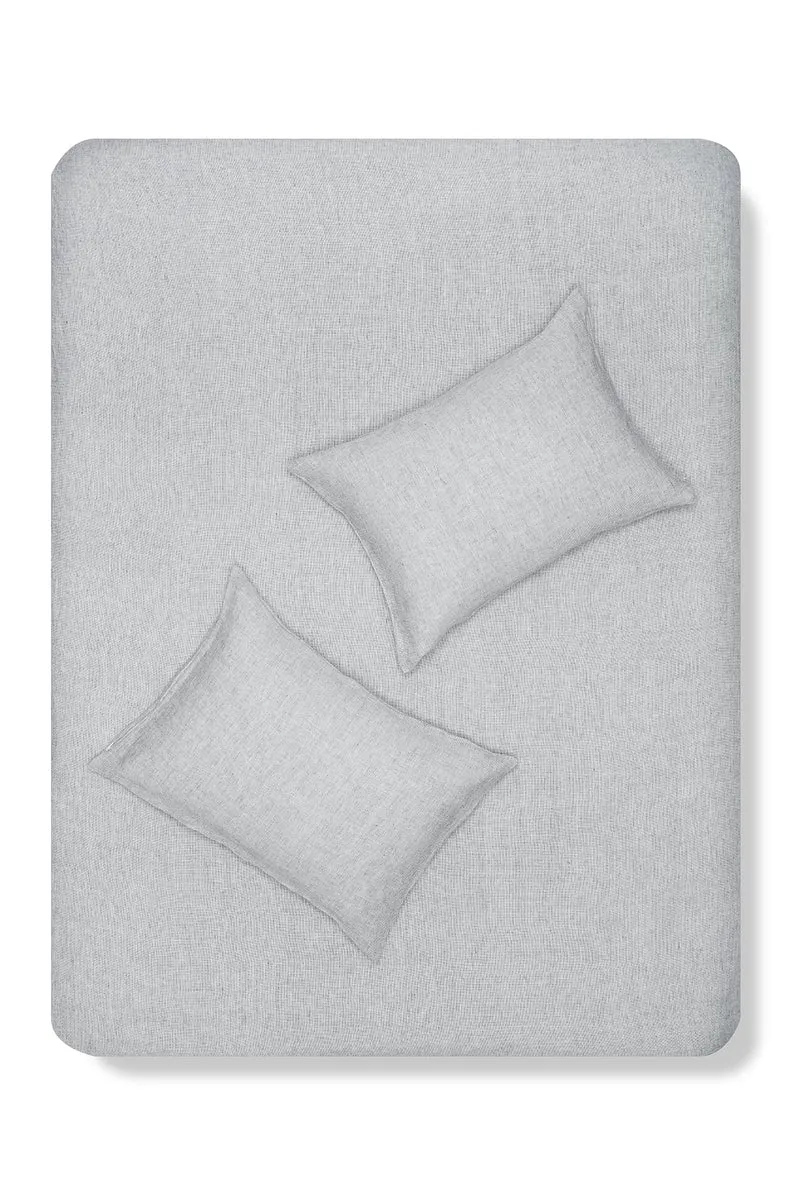 Linen Bedding Small Check in Blue Color