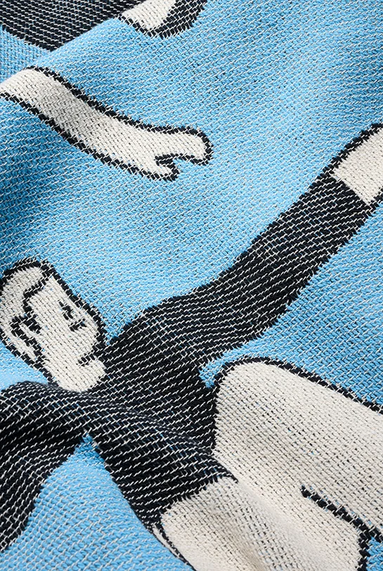Cotton Beach Towel & Mini Blanket “Skaters” by Peter Phobia