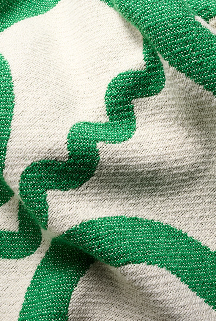 Cotton Blanket “Maglia” Green by Paolo Giacomazzi