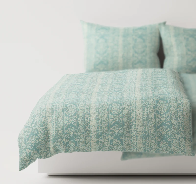 Bettwäsche aus Halbleinen "Vintage" - Arctic Blue