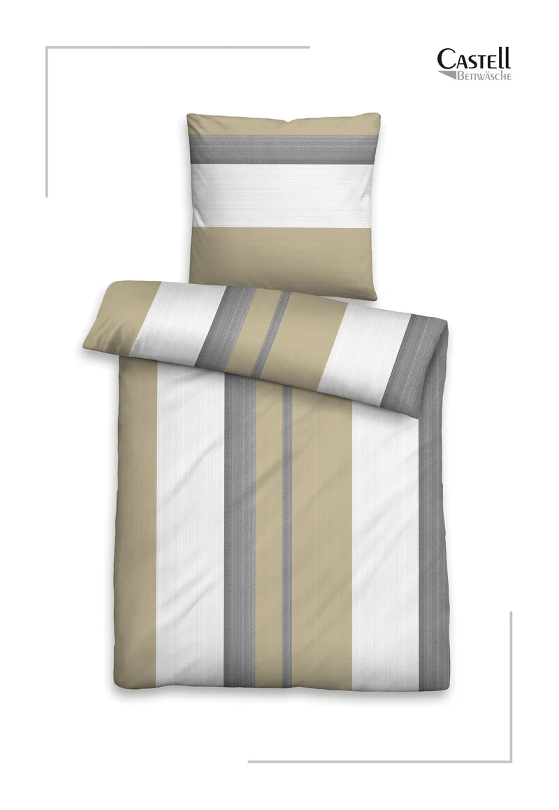Thermo-Fleece Bettwäsche aus 100 % Polyester | Federleicht und besonders warm mit Streifendesign | Schnell trocknend, 40 °C waschbar