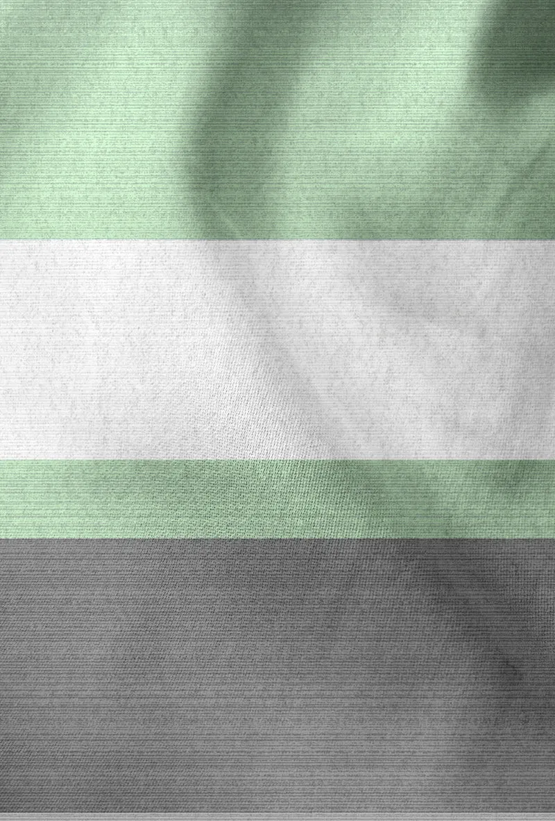 Edelflanell Bettwäsche 135 x 200 cm aus Baumwolle | Weich angeraut mit Streifen in Grau, Weiß und Salbeigrün | 60 °C waschbar